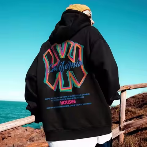 【S-3XL Hoodies】Men Oversized Pullover Hoodie Fashion Loose American Street Fashion Brand Panda Print