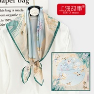 ★New★ Shanghai Story 100 Mulberry Silk Scarf Female Summer Thin 2023 New High-grade Silk Small Square Scarf Mother Gift Box