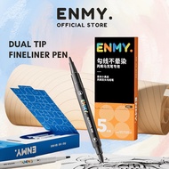 ENMY Dual Tip Fineliner Pens Black Ink for Acrylic Marker Artwork