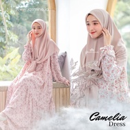 Atasan/Bawahan Muslim Dress Camelia Motif Bunga Gamis Terbaru Jasmine