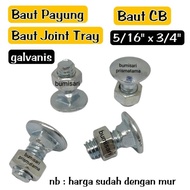 Baut Payung Baut JointTray baut Cb 5/16 x 3/4" (2 cm) Galvanis