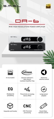 S.M.S.L DA-6 Power Amplifier Mini High Resolution DA6 Amp 70W*2 with Remote Control(Silver)