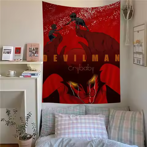 Anime Devilman Crybaby Cartoon Tapestry Wall Hanging Decoration Household Home Decor