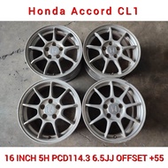 Honda Accord CL1 Sport Rim 16 Inch 5H Pcd114.3 6.5JJ Offset +55