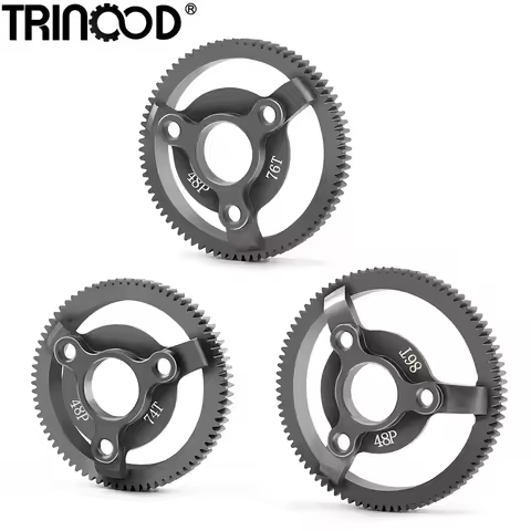 TRINOOD Aluminum Spur Gear 48P 74/76/83/86/90T Transmission Pinion Gears for 1/10 T-raxxas Slash 2WD