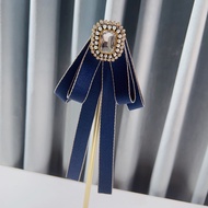 Vintage JK Bow Tie with Pins for Women Girls Rhinestone Peals Bowknot Corsage Party Ceremony Accesso
