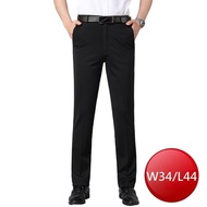 Stretch Fold Line Men's Suit Pants-Black (W34/L44) [Big Buyer]