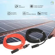 ● 1 Pair 30 Feet Solar Panel Extension Cable 30 Feet Black + 30 Feet Red 10AWG Wire with MC4 Female 