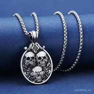 Skull Cross-Border Retro Ignore Unique Dark Jewelry Ignore Pendant Necklace Niche Punk Style E-Comme