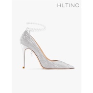 hltino珍珠綁帶秀禾婚紗高跟鞋
