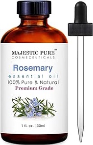 MAJESTIC PURE Rosemary Essential Oil, Therapeutic Grade, Pure and Natural, for Aromatherapy, Massage, Topical &amp; Household Uses, 1 fl oz