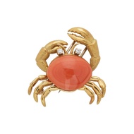 Tiffany & Co. Vintage Gold, Coral, and Diamond Crab Brooch