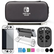 Narsta Crystal Clear Case Kit for Nintendo Switch Oled Carrying Travel Bag Pouch for Ns Oled Game Console Protection &amp; Screen Protector