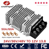 DC 24V 36V 48V ถึง12V 13.8V 50A 60A Step Down DC-DC Converter ตัวควบคุมแรงดันไฟฟ้า48V-13.8V 720W รถเ