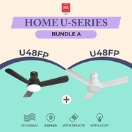 KDK DC Ceiling Fan with LED Light Home U-series Bundle A (U48FP + U48FP) Promotion