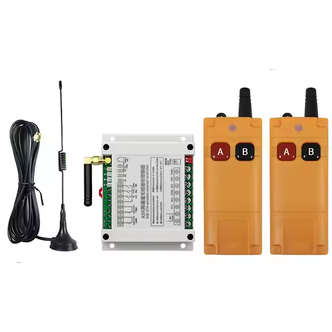433MHz 2000M DC12V 24V 36V 48V 2CH 30A Relay RF Wireless Remote Control Switch Industrial Receiver S