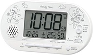 Seiko Clock FD482W Alarm Clock, Table Clock, Character, Disney Mickey Mouse, Minnie Mouse, Disney Time, Radio, Digital, White Pearl, 3.2 x 6.3 x 1.9 inches (81 x 159 x 49 mm)
