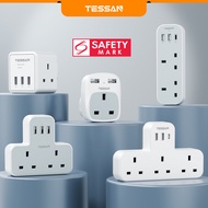 [New Tuoyuan Electronic Technology] TESSAN Extension Multi Plug with USB+Type C, Plug Adapter Extens