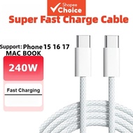 PD 240W Type C 1/2M High Quality Fast Charging Cable For Phone 15 16 17Plus Pro Max Samsung Xiaomi