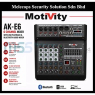 MOTIVITY AK-E6 6 Channel Mixer With USB Playback & Bluetooth Audio Mixer