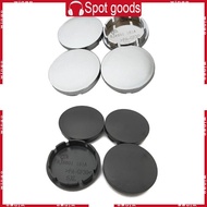 WIN 4 Pcs Set Black Silver 56mm Vehicle Decor ABS Caps Universal Car Wheel for Rim Center Hubcap Car