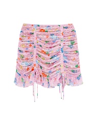 KLOSET Under The Sea Ruched Skirt (SSD23-S003) กระโปรงผ้าลายพิมพ์ดอกไม้ทะเล