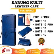 Sarung Kulit Infinix Note 10 11 12 Pro Flip Leather Case Dompet Wallet