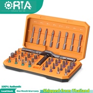 ORIA ชุดไขควงเฟืองชุดไขควงที่แม่นยำ42 In 1ชุดกดสิวซ่อมบ้าน6.35มม. พร้อมด้ามจับเฟืองล้อตัวทีแบบถอดได้