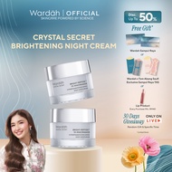 Wardah Crystal Secret Night Moisturizer with Peptide & Niacinamide 30g|Raya Glow,Free Sampul Raya