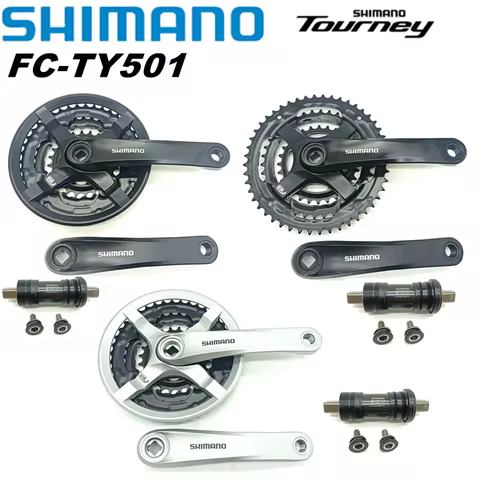 Shimano Tourney MTB Cranset FC-TY501 42-34-24T Square Hole Crankset 3x6/7/8 Speed 18/21/24s Bike Cra