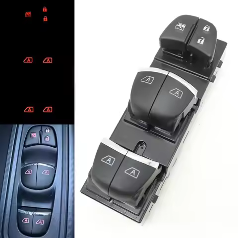LHD Electric Power LED Window Glass Lifter Control Button Main Switch 25401-6LA0A 254016LA0A For Nis