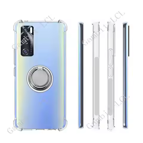For Vivo V20 SE V20SE V2022, V2023 2020 Back Ring Holder Bracket Phone Cover TPU Soft Silicone Case 