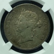 NGC評級AU 1891年 維多利亞 香港半圓 銀幣 Hong Kong Victoria 50 Cents