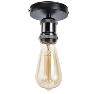 E26 E27 Vintage Bulb Socket, Screw Head Lamp Holder Light Bulb Holder Socket Base Ceiling Wall Black