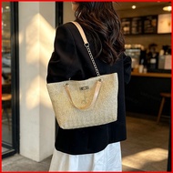 B4 Large capacity fashionable woven bag for beach travel vacation handbag shopping 4B