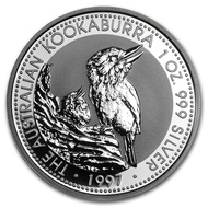 1997 Perth Mint Australia Kookaburra 1 oz .999 Silver Coin BU 1oz