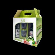 真露 果味燒酒禮盒套裝(5支燒酒+2個燒酒杯) (綠色)｜禮盒裝，內含5支果味燒酒及2個韓式燒酒杯，適合送禮