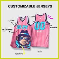 ◀ ◰ ┇ ✶ Jersey Black and White Design Jersey Basketball Customize Name and Number for Kids Jersey S