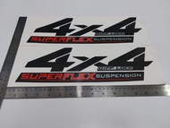 สติ๊กเกอร์แบบดั้งเดิม งานสกรีน 4×4 DIFF-LOCK SUPERFLEX SUSPENSION สำหรับติดข้างท้ายรถกระบะ TOYOTA REVO ปี 2021 ขึ้นไป เทียบแท้95%มีให้เลือก 2 สี sticker ปี2021