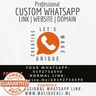 PREMIUM WHATSAPP LINK DOMAIN WEBSITE REDIRECT BLOGGER WORDPRESS CUSTOM SHORT LINK SHOPEE