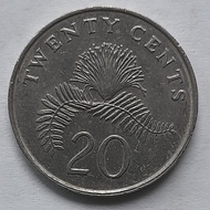 uang kuno singapura 20 cent 1987