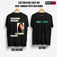 Baju Custom Photo & Name | Men Women Cotton T-shirt | DIY CHAT PACAR Photo Tees | Fashion Streetwear