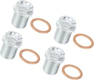 4 Pcs M18x1.5 Steel Engine Oil Drain Plug Screw with Seal Ring for Volvo XC60 XC90 S90 S70 C70 for F