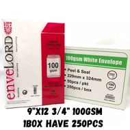 【1BOX=250PCS/500PCS ! ! !】LION FILE BROWN / WHITE ENVELOPE 6 3/8x4.5 / 4.5x9.5 / 7x10 / 9x12 3/4 / 1