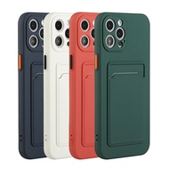 Card Holder Case for iPhone 12 Cover for Iphone 12 Pro Card slot Case Apple 12 Pro Max 12 mini iphone12 12mini 12pro 12promax Soft TPU anti-shock silicone cell phone case Women Men