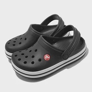 Crocs 涼拖鞋 Crocband Clog K 童鞋 中童 黑 厚底 基本款 條紋 休閒 洞洞鞋 207006001