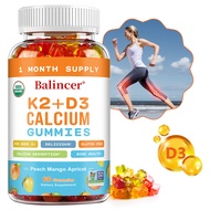 Balincer Vitamin D3 K2 1000iu Gummies- Supports Bone Health, Dental Health, Heart Health, and Immune