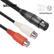 WAY2TOP XLR Splitter Cable, Plug and Play Dual RCA to 1 XLR 3PIN XLR Female to 2RCA Female Y Splitte