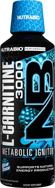 L-Carnitine Liquid Shots – 3000mg, (Blue Razz) – 10mg of Vitamin B-5 – Zero Carbs & Sugars – Energy