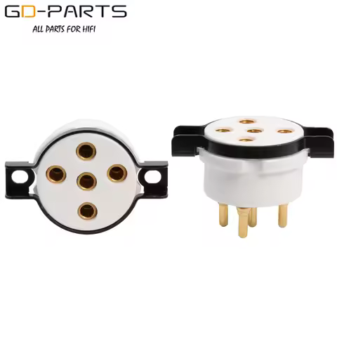 5-Pin Ceramic Vacuum Tube Socket For PX4 B4 B5 PX25 1064 U18 RGN106 Gold Plated Machined Brass Pins 
